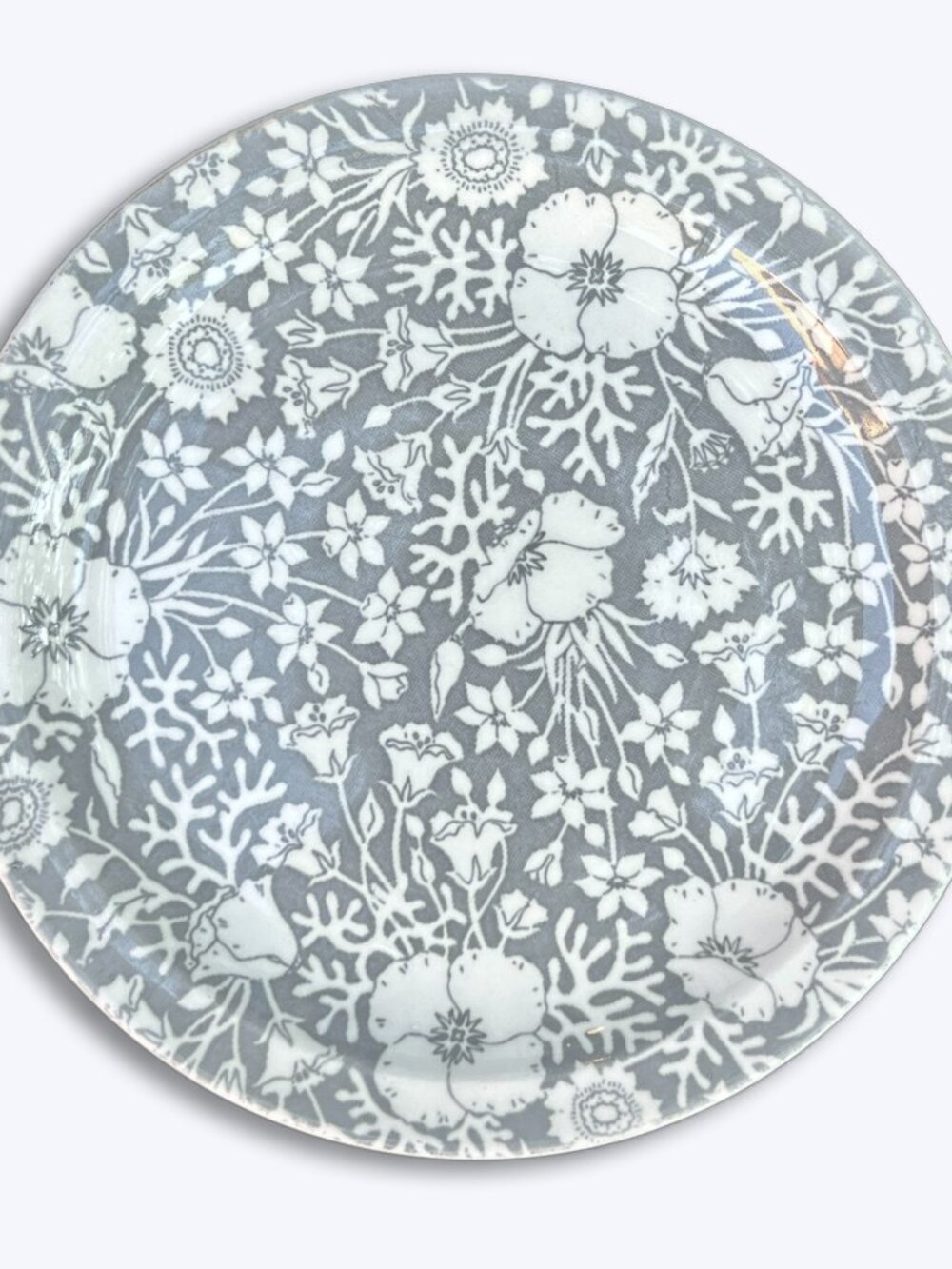Vtg Wallace China Desert Ware Festival Gray 9.75" Ceramic Dinner Plate Retro MCM